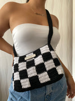 Load image into Gallery viewer, Checkerboard Crochet Bag - Theara Collective Handmade - Theara Collective
