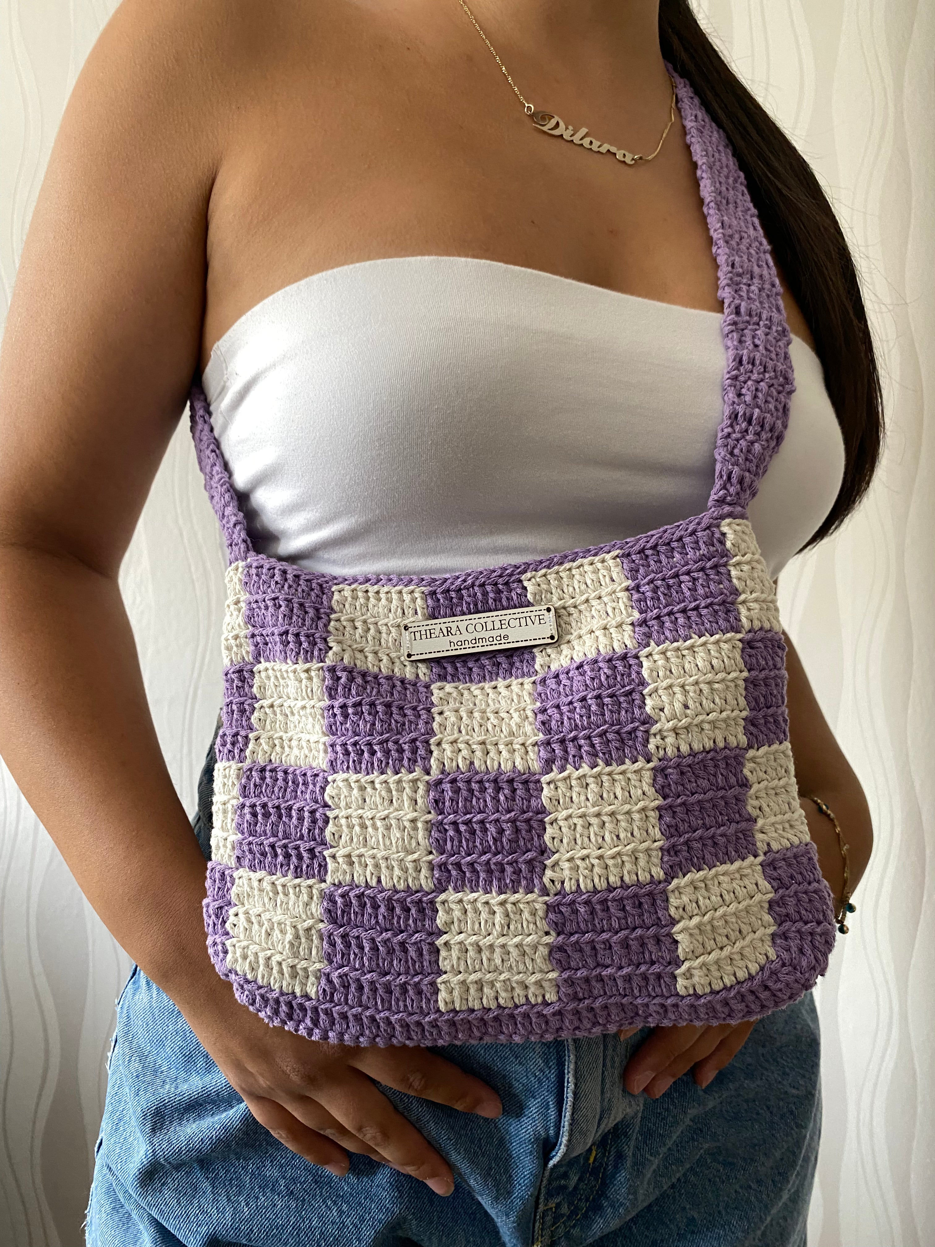 Checkerboard Crochet Bag - Theara Collective Handmade - Theara Collective