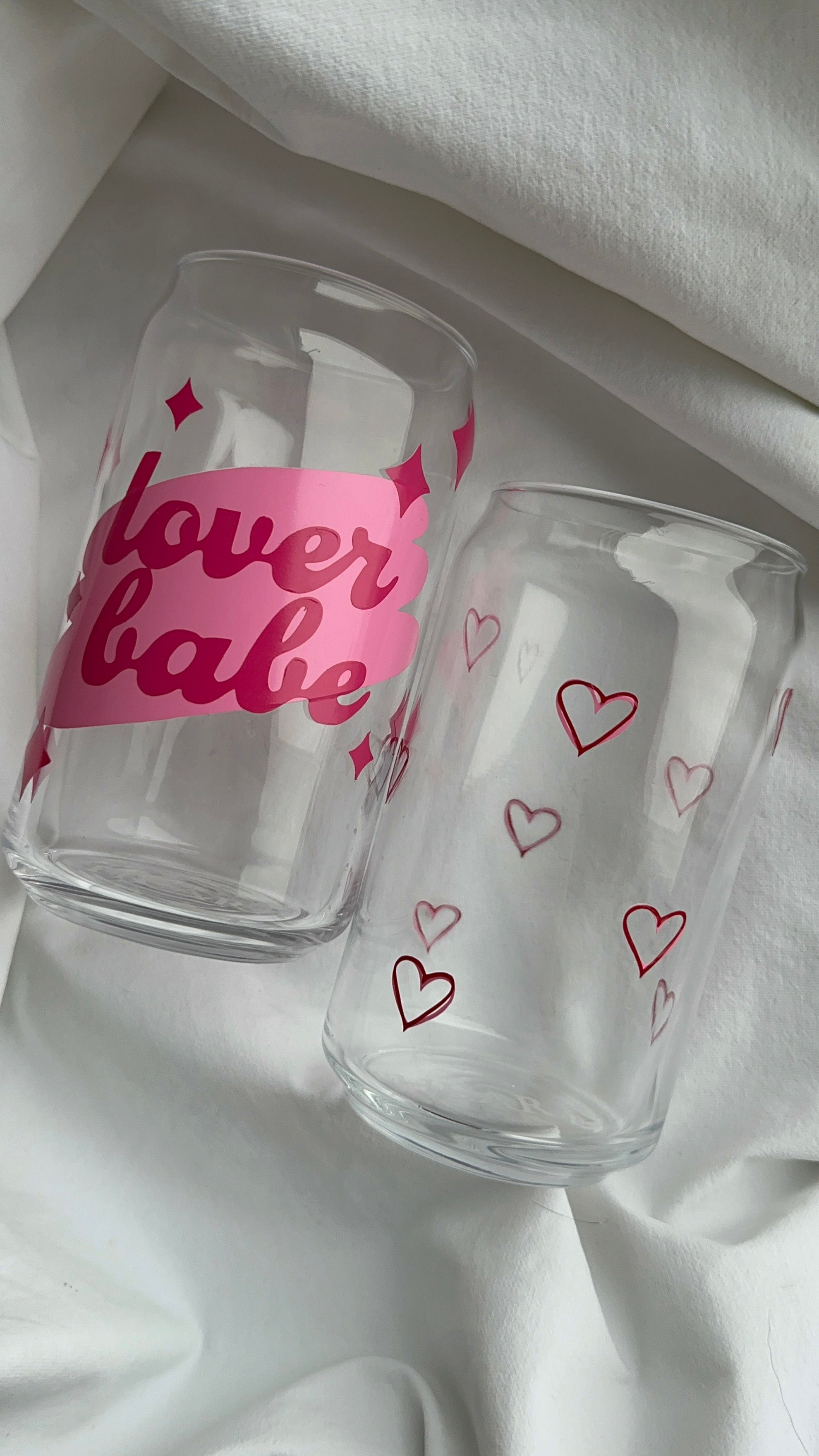 Glass Cup - Double Heart 💞 - Theara Collective