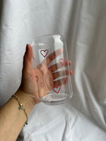 Ladda upp bild till gallerivisning, Glass Cup - Double Heart 💞 - Theara Collective
