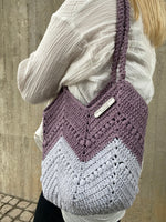Load image into Gallery viewer, Purple Grey Shopper - Theara Collective Handmade - Theara Collective
